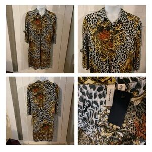 Tacera dress size 2X is new with tags with a beautiful animal print